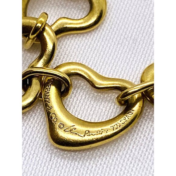 SOLD!!! Tiffany & Co Elsa Peretti Open Heart 18k 750 Bracelet Toggle 7.25" - Picture 10 of 10